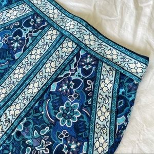 Blue Floral Pencil Skirt